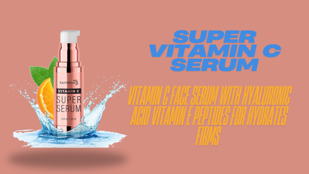 Serum bottle with Vitamin C and Hyaluronic Acid benefits