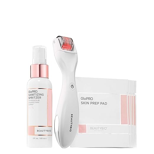 BeautyBio GloPRO At-Home Microneedling Tool for skin rejuvenation and collagen stimulation, Using the BeautyBio GloPRO tool to enhance skincare absorption and restore skin volume
