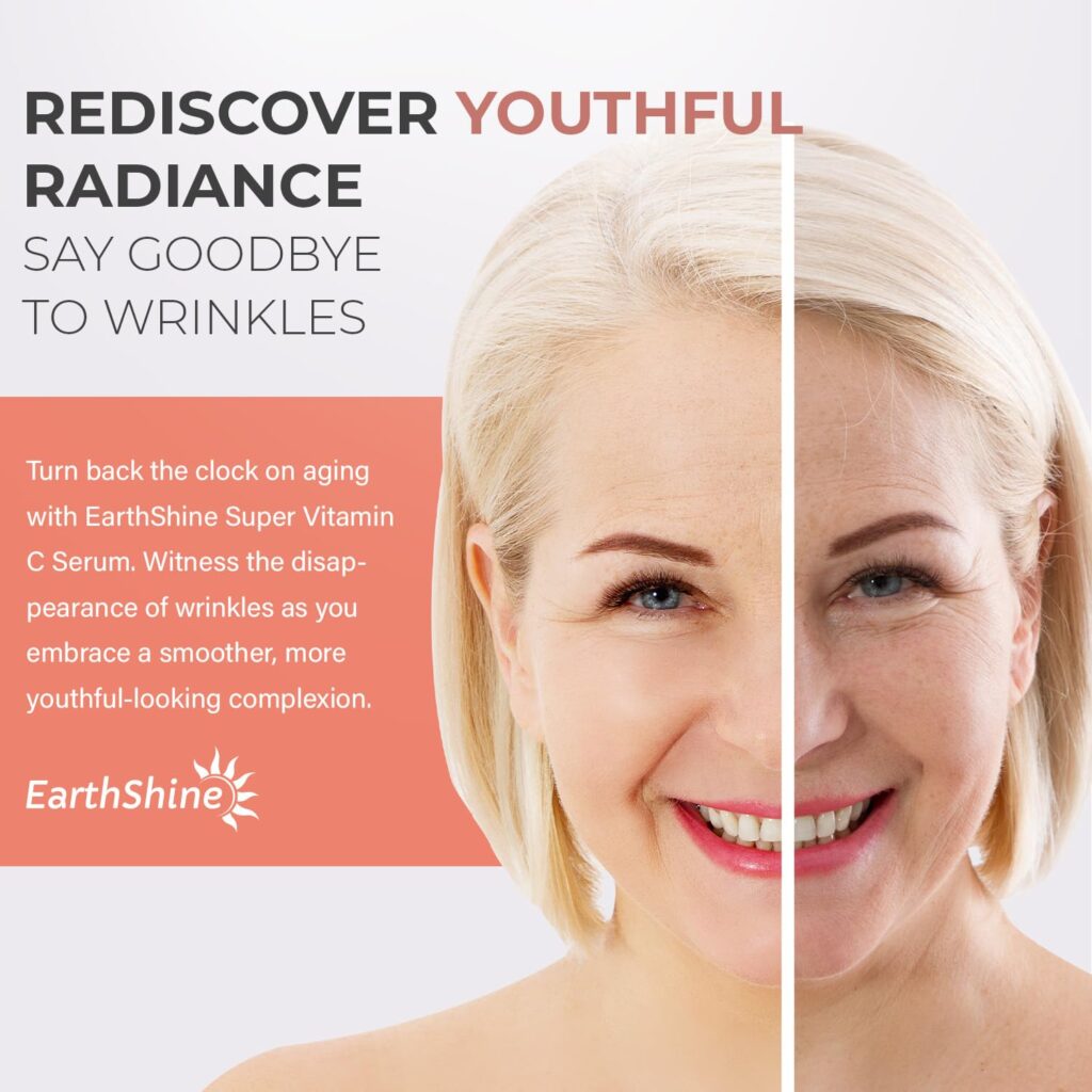 Before and after results using Vitamin C serum