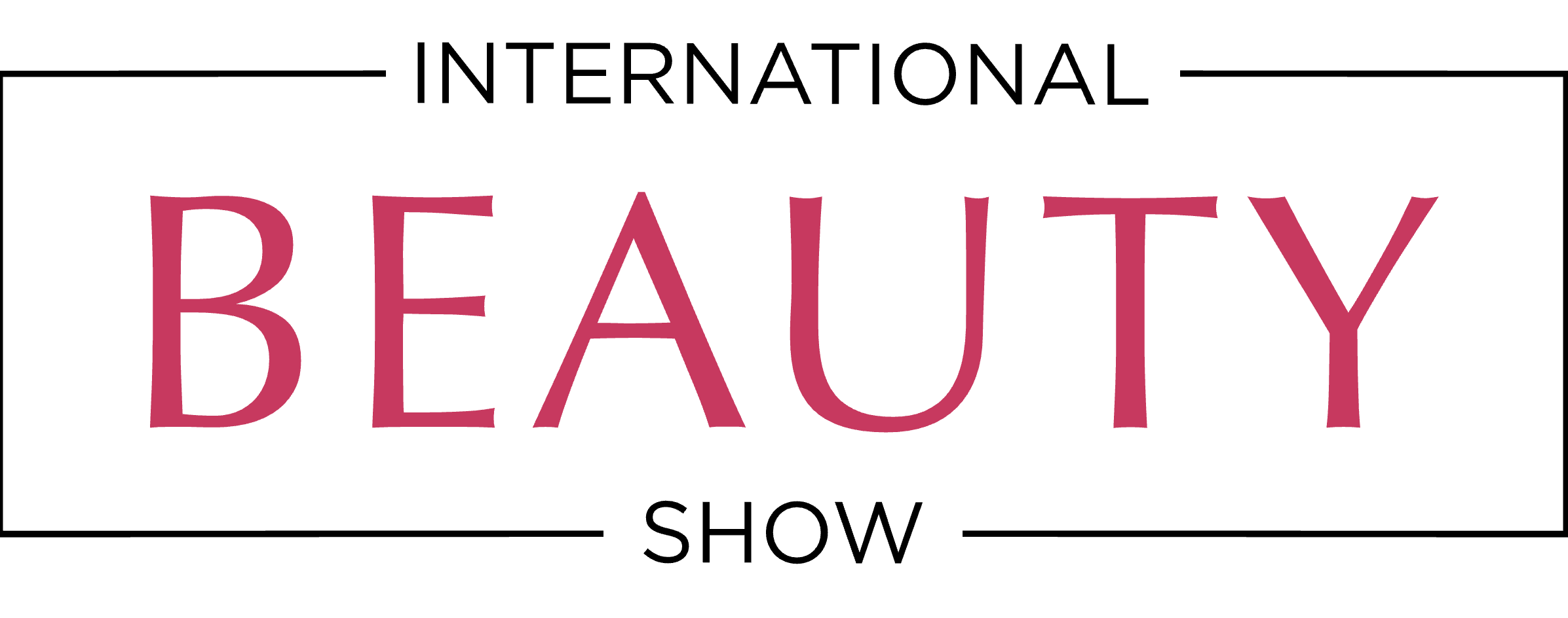 Logo de l'IBS New York avec des lettres roses sur un fond blanc.