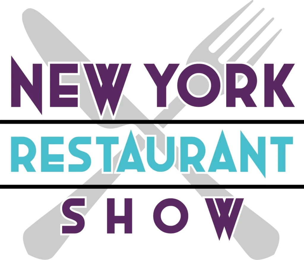 Crossed fork and knife with the text 'New York Restaurant Show' beneath them.