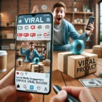 A viral product trending on social media, with likes, shares, and comments indicating rapid popularity growth.