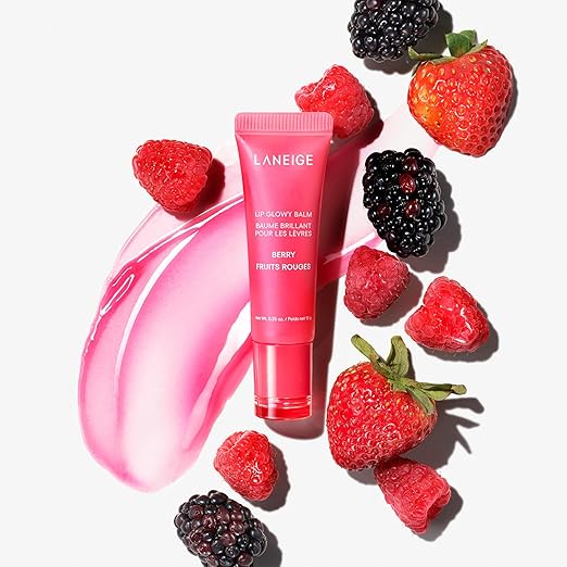 Key ingredients of LANEIGE Lip Glowy Balm: Shea Butter, Hyaluronic Acid, and Jojoba Oil.

