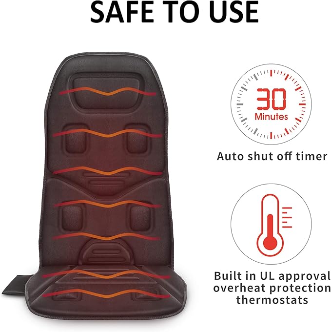 COMFIER Massage Seat Cushion combines heat and vibration to relieve stress and tension in your back, hips, and thighs, offering personalized comfort wherever you go.