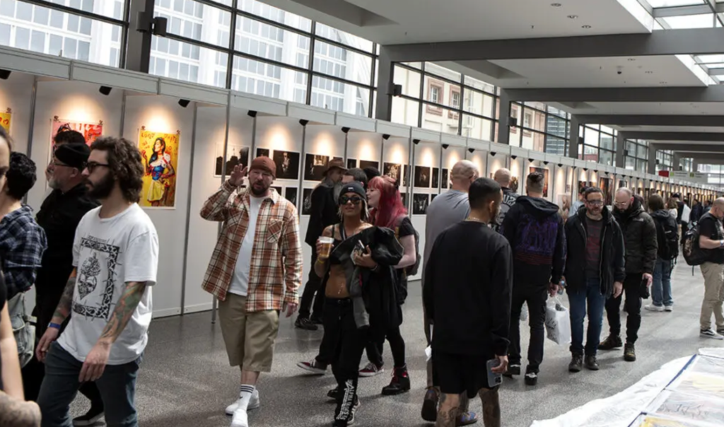 People walking at the show
