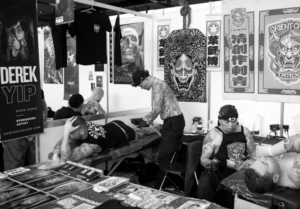 People getting tattooed