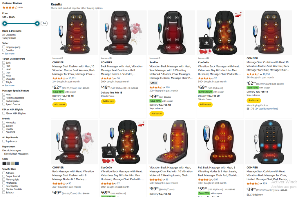 COMFIER Massage Seat Cushion brings soothing vibrations and customizable heat, offering a personalized experience to relieve pain and tension.