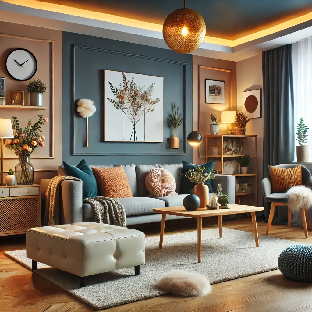 A stylish, budget-friendly home interior with modern decor and DIY upgrades.